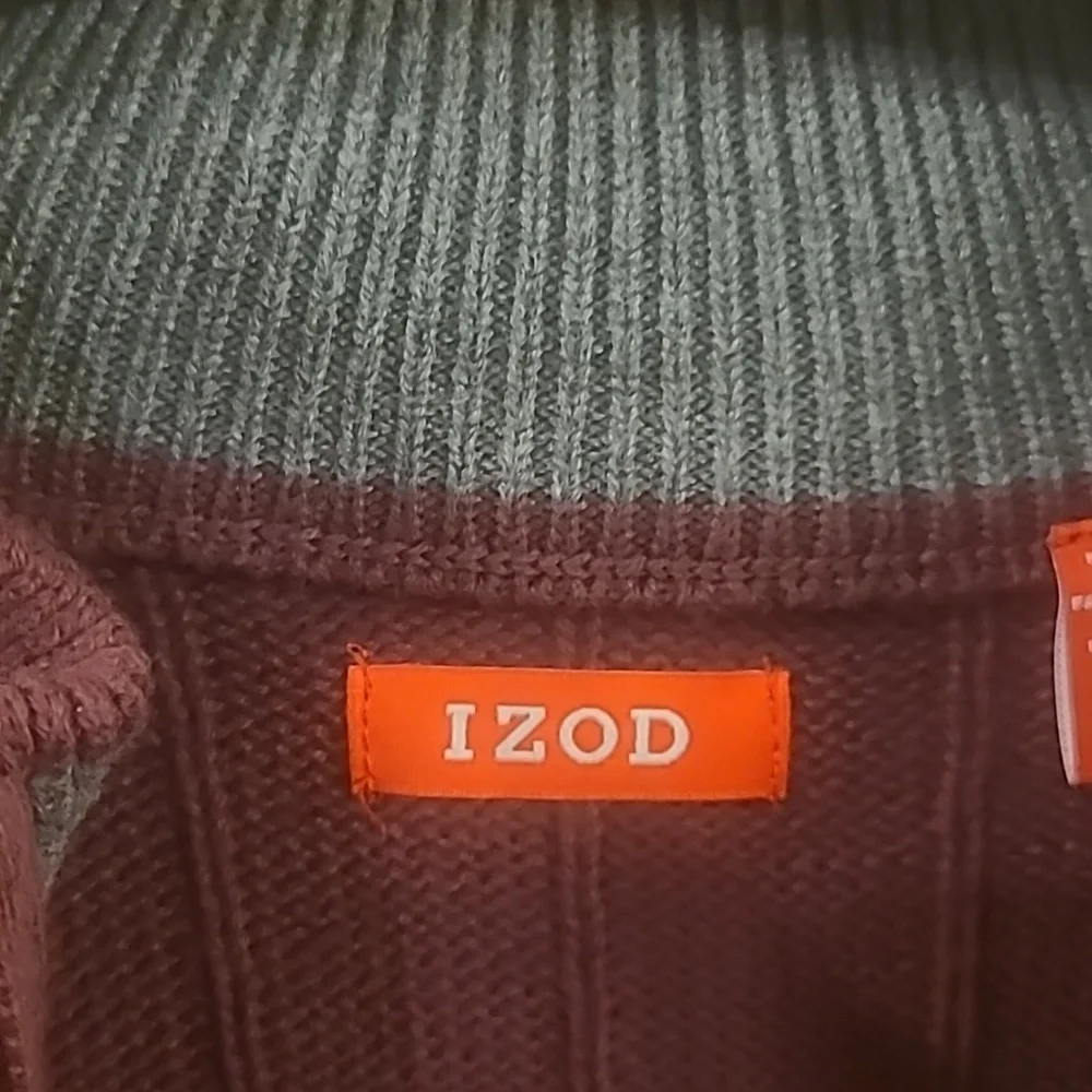 Izod Men's Thicken Zipper Pullover  Sweater